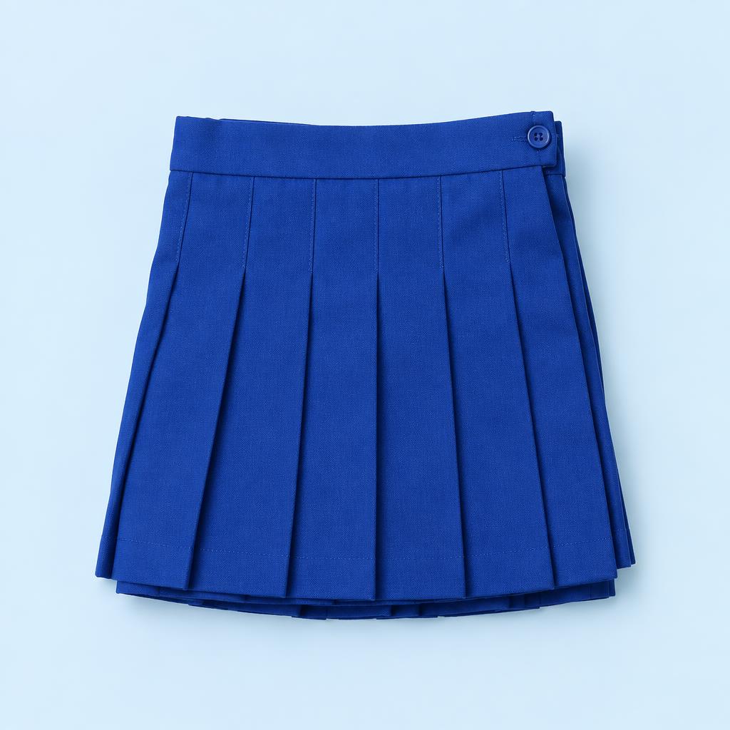 Blue Pleated Skirt