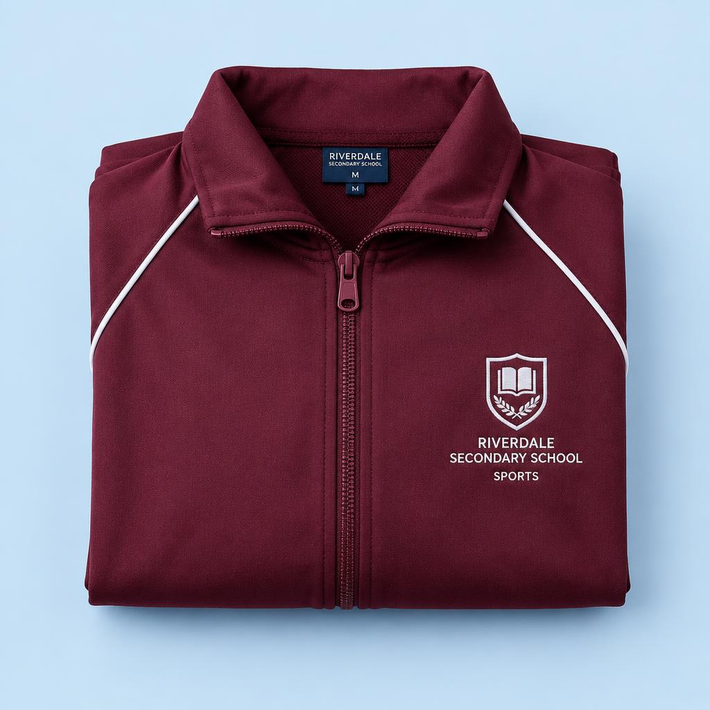 Maroon Sports Tracksuit Top